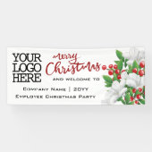Merry Christmas Voeg Logo Waterverf Floral toe | R Spandoek (Horizontaal)