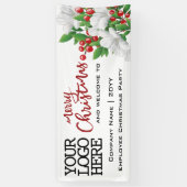 Merry Christmas Voeg Logo Waterverf Floral toe | R Spandoek (Verticaal)