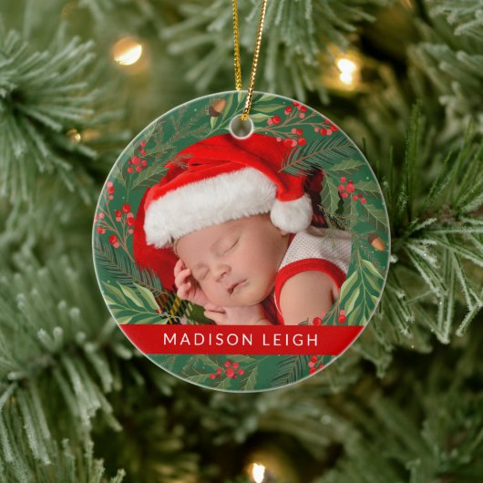 MERRY CHRISTMAS voegt uw foto-keramische versierin Keramisch Ornament (Boom)