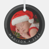 MERRY CHRISTMAS voegt uw fotoglas voor sierdoelein Glas Ornament (Voorkant)