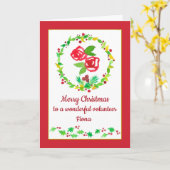 Merry Christmas Volunteer Custom Name Kaart (Gele Bloem)