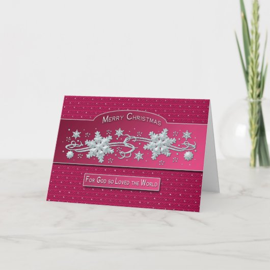 MERRY CHRISTMAS - VOOR GOD ZODANIG VAN DE WERELD. FEESTDAGEN KAART (Voorkant)