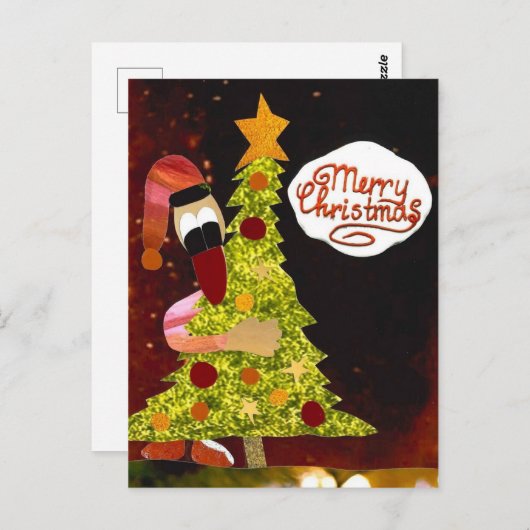 Merry Christmas vrolijk kerstfeest kerstboom eend Briefkaart (Voorkant / Achterkant)