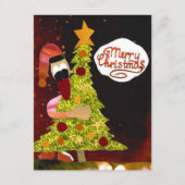 Merry Christmas vrolijk kerstfeest kerstboom eend Briefkaart (Voorkant)