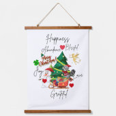 Merry Christmas Wall Tapestry | Festive Home Decor Hangend Wandkleed (Voorkant)