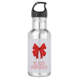 Merry Christmas Water Bottle – Bow Holiday Style Waterfles