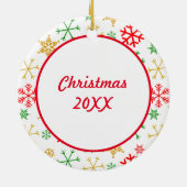 Merry Christmas Waterverf Anime Elves Personaliser Keramisch Ornament (Achterkant)