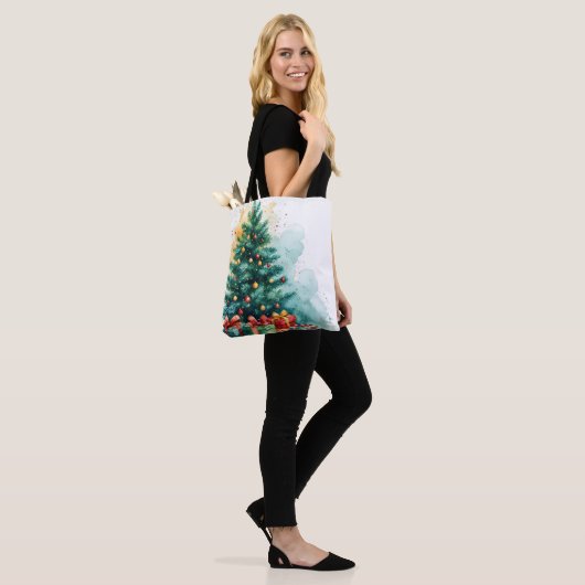 Merry Christmas Waterverf Art Tas (Op model)