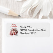 Merry Christmas Waterverf Candy Cane Snoep Etiket