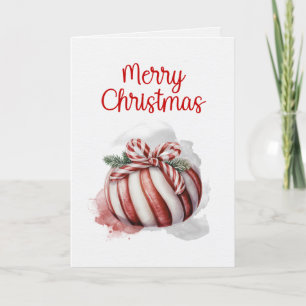 Merry Christmas Waterverf Candy Cane Snoep Feestdagen Kaart