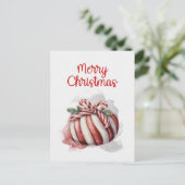 Merry Christmas Waterverf Candy Cane Snoep Feestdagenkaart (Staand voorkant)