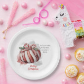 Merry Christmas Waterverf Candy Cane Snoep Papieren Bordje (Feest)