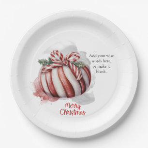 Merry Christmas Waterverf Candy Cane Snoep Papieren Bordje