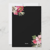 Merry Christmas Waterverf Flower Black Feestdagenkaart (Achterkant)