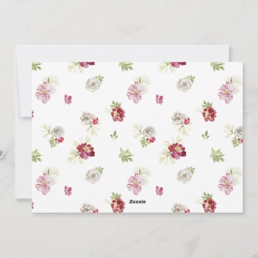 Merry Christmas Waterverf Flower Feestdagenkaart (Achterkant)