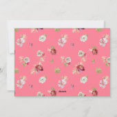 Merry Christmas Waterverf Flower Pink Feestdagenkaart (Achterkant)