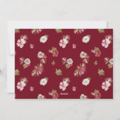 Merry Christmas Waterverf Flower Red Feestdagenkaart (Achterkant)