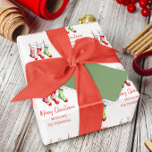 Merry Christmas Waterverf Kousen Custom Inpakpapier Vel