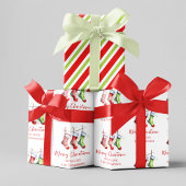Merry Christmas Waterverf Kousen Custom Inpakpapier Vel
