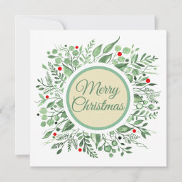 Merry Christmas Waterverf Krans 2.0 Feestdagenkaart