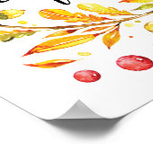 Merry Christmas waterverf krans poster print (Hoek)