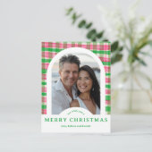 MERRY CHRISTMAS Waterverf Plaid CUSTOM Arch FOTO Briefkaart (Staand voorkant)