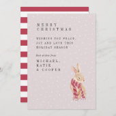 MERRY CHRISTMAS | Waterverf Stripe Scarf Bunny (Voorkant / Achterkant)