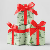 Merry Christmas Waterverf Tree Custom Inpakpapier Vel