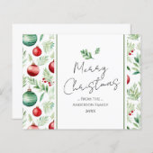 Merry Christmas Waterverf Tree Ornament (Voorkant / Achterkant)