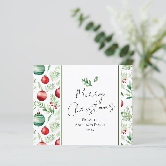 Merry Christmas Waterverf Tree Ornament (Staand voorkant)