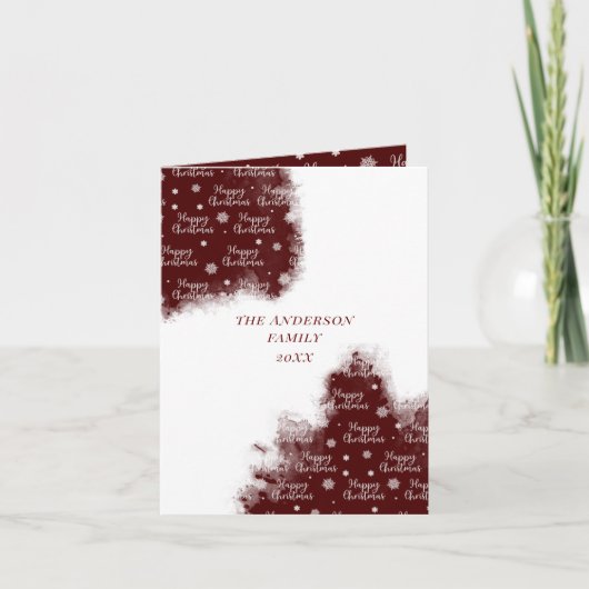 Merry Christmas waterverf wassen splash fotokaart (Voorkant)