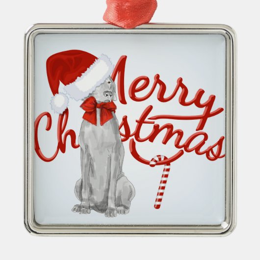 MERRY CHRISTMAS WEIMARANER ORNAMENT (Voorkant)