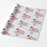 MERRY CHRISTMAS WEIMARANER WRAPPING PAPER CADEAUPAPIER<br><div class="desc">KRAPPERPAPIER MET WEIMARANER IN SANTA HAT MET KANDY CANE. INK EN WATERVERF PIJNEN.</div>