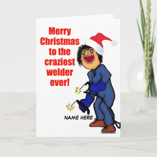 Merry Christmas Welder Feestdagen Kaart (Voorkant)