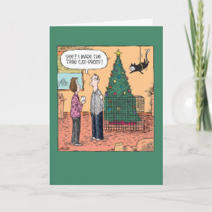 Merry Christmas Wenskaart - Cat Proof Tree Kaart