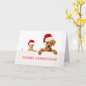 MERRY CHRISTMAS Wenskaart DOG EN CAT Kaart (Gele Bloem)