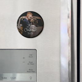 Merry Christmas Whimsical Script  Custom Photo  Magneet