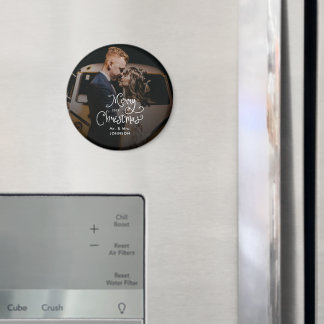 Merry Christmas Whimsical Script  Custom Photo  Magneet