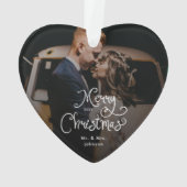Merry Christmas Whimsical Script  Custom Photo  Ornament (achterkant)
