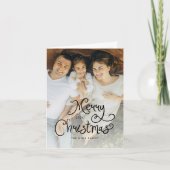 Merry Christmas Whimsical Script  Family 12 Photos Feestdagen Kaart (Voorkant)