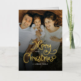 Merry Christmas Whimsical Script Family 12 Photos Folie Wenskaart