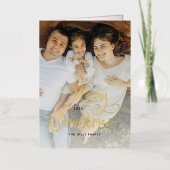 Merry Christmas Whimsical Script Family 12 Photos Folie Wenskaart (Voorkant)