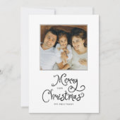 Merry Christmas Whimsical Script  Family 7 Photos Feestdagenkaart (Voorkant)