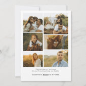 Merry Christmas Whimsical Script  Family 7 Photos Feestdagenkaart (Achterkant)