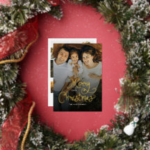 Merry Christmas Whimsical Script  Family 7 Photos