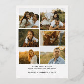 Merry Christmas Whimsical Script  Family 7 Photos Folie Feestdagenkaart (Achterkant)