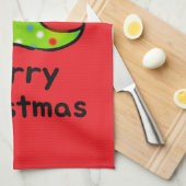 Merry Christmas Whimsical Tree Design Theedoek (Quarter Fold)