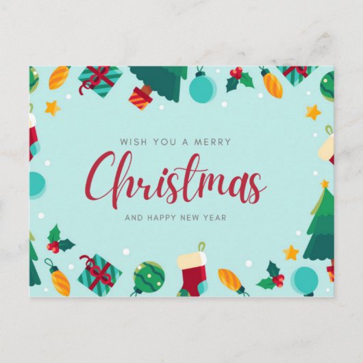 Merry Christmas Whishing postcards Briefkaart (Voorkant)