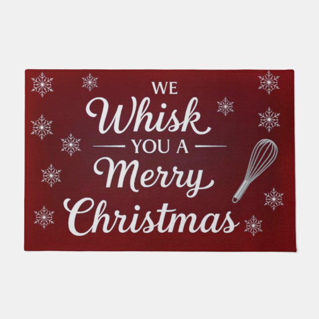 Merry Christmas Whisk Deurmat (Voorkant)