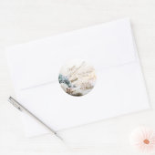 Merry Christmas White Balls Snowflakes  Ronde Sticker (Envelop)